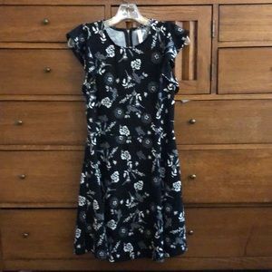 Black and white floral dress, size medium